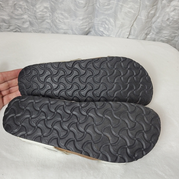 BETULA By Birkenstock Rhinestone Jewel Embellished Leather White Sandals S 10 - Picture 10 of 10